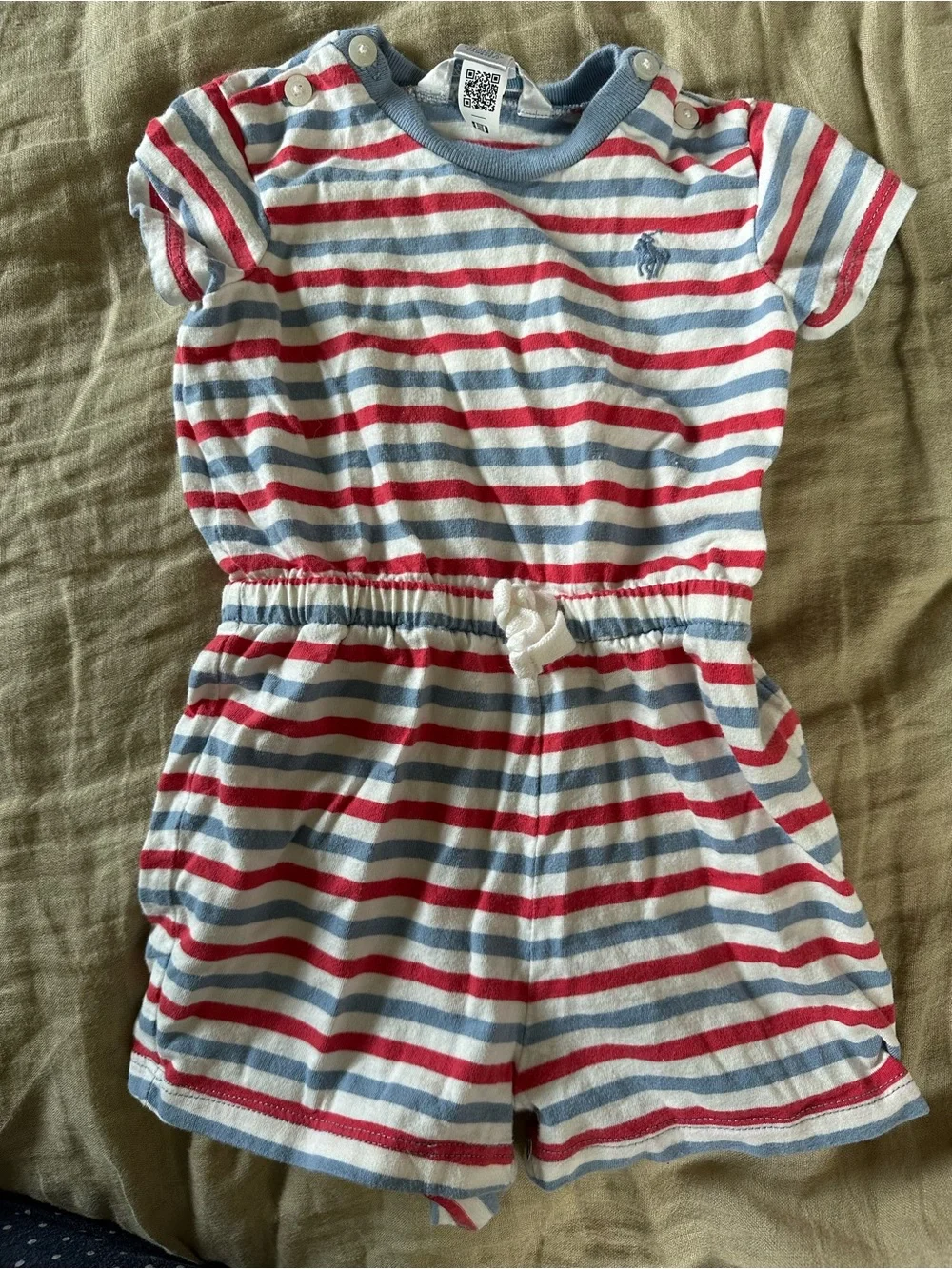 Ralph Lauren Striped Baby Tee in Red, Blue & White